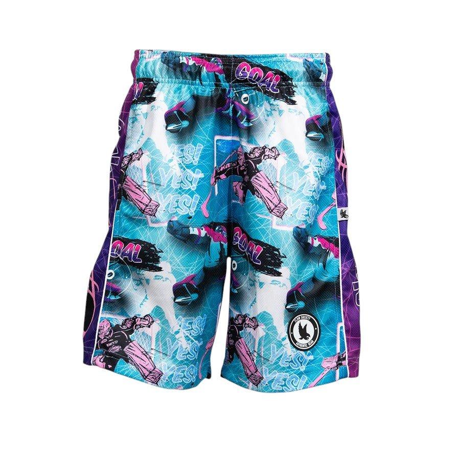 Flow Society Big Boys' 7" Hockey Goalie Shorts - Multi-Color - MULTI-COLOR